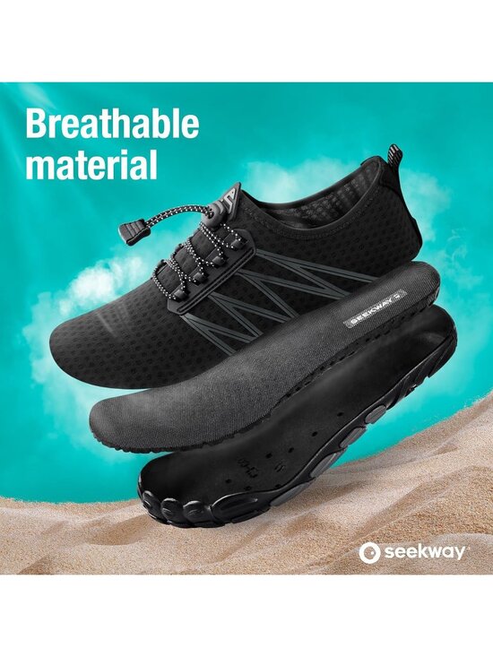 ?Men\'s Black Spandex Low Top Quick Dry Comfortable Lace up Shoes main image 4